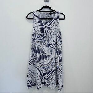 🌺 Tahari Linen Summer and Beach Dress with Blue Floral Pattern – Size M 🌺